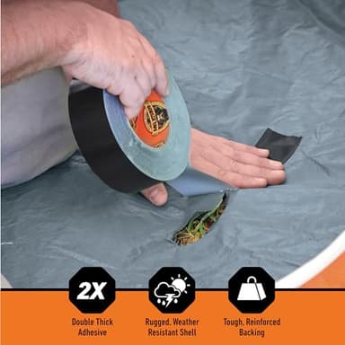 Gorilla Duct Tape, Black Tape, 1.88" x 35 yd (Pack of 1) - Heavy Duty and Weather Resistant for Indoor or Outdoor - Image 2