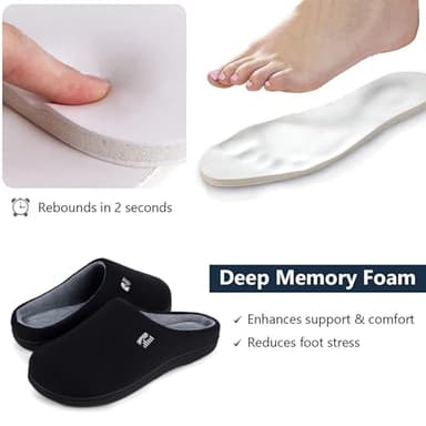 RockDove Women's Original Two-Tone Memory Foam Slipper, Size 7-8 US Women,Black/Grey - Image 4