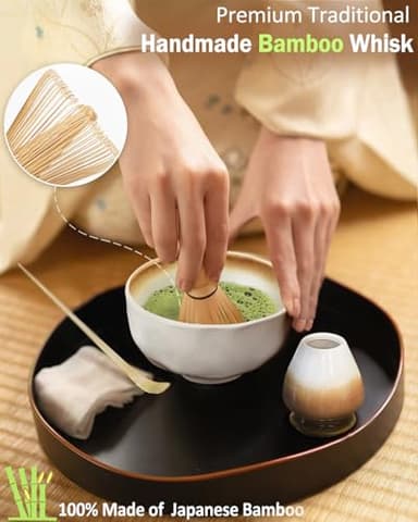 Cowcowcow Matcha Whisk Set, Complete Matcha Set with Matcha Whisk, Bowl, Sifter, Spoon, and Whisk Kit for Ceremonial Grade, Tea Gifts for Tea Lovers for Christmas, Birthday, Halloween - Image 4