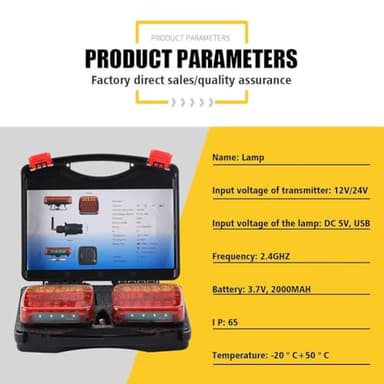 wartleves Wireless Trailer Lights Magnetic,Wireless Trailer Lights,2025 New Led Wireless Tail Lights for Trailer,Rechargeable Towing Light Kit with Powerful Suction Base for Trucks,Boat,RV,Vehicle - Image 7