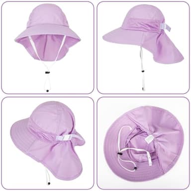 Toddler Baby Sun Hat Kids Summer UPF 50+ for Boys Girls Adjustable Beach Hats with Bucket Wide Brim Age 1-7 Years - Image 5