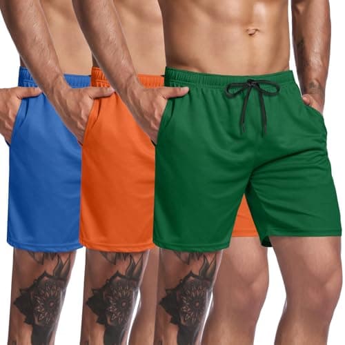 COOFANDY Men's 3 Pack Gym Workout Shorts Mesh Weightlifting Squatting Pants Training Bodybuilding Jogger with Pocket - Image 1