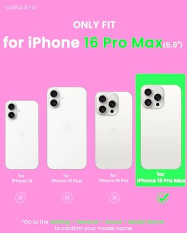 ORNARTO Air Case for iPhone 16 Pro Max Clear, Compatible with MagSafe, Military-Grade Drop Protection Cover with Built-in Air-Hot Pink - Image 2