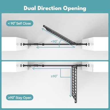 No Pawblems 55.1" Extra Tall Pet Gate for Cat/Dog, 29.9-44.4" Wide Auto Close Tall Cat Gate, NO Drilling Pressure Mounted for Doorways/Hallways, 1.37" Narrow Bar Spacing, Black - Image 6
