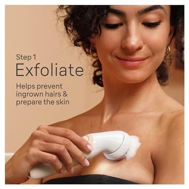Braun Epilator Silk-épil 9 Flex SkinSpa, Hair Removal Device, 360 Flex and Pivoting Head, Wet and Dry, Includes Shaver Head, Trimmer Comb, Massage Pad, Exfoliation Brush and BodyTrimmer, SES9-481 3D - Image 4