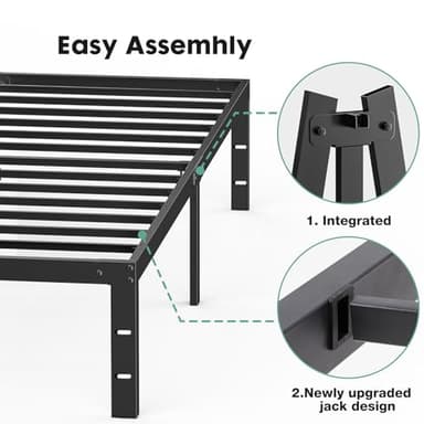 Sweetcrispy Full Bed Frame - 14 Inch Metal Platform Bed Frames for with Storage Space Under Base, Sturdy Steel Slat Support, No Box Spring Needed - Image 3