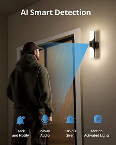 eufy Security S100 Wired Wall Light Cam (2-Pack), Security Camera Outdoor, 2K Camera with 1200 Lumen Light, Color Night Vision, Motion Activated Light, AI Smart Detection, IP65 Waterproof - Image 6