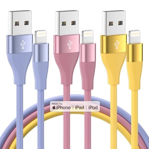 iPhone Charger 3Pack 10FT Apple MFi Certified Lightning Cable Fast Charging iPhone Charger Cord Compatible with iPhone 14 13 12 11 Pro Max XR XS X 8 7 6 Plus SE and More - Colorful - Image 1