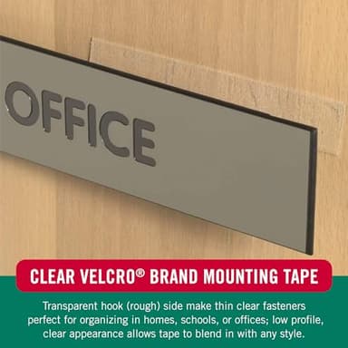 VELCRO Brand Thin Clear Tape | 15 Ft x ¾” | Cut Strips to Length | Home Office or Crafts Fastening Solution | Large Roll, 91325 - Image 5