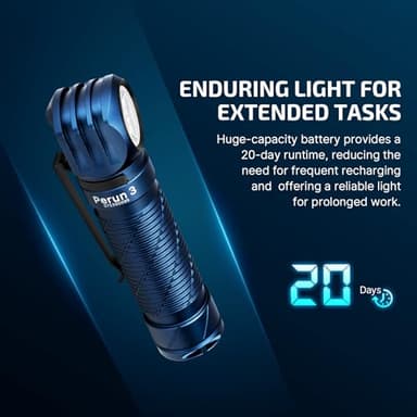 OLIGHT Perun 3 Rechargeable Headlamp Flashlight, 3000 Lumens LED Headlight with Red Light, Waterproof Head Lamp with Headband for Outdoor Camping, Hiking, Working (Midnight Blue) - Image 4