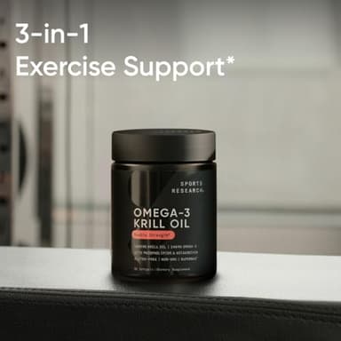 Sports Research® Omega-3 Krill Oil 1000mg - Double Strength Antarctic Krill Oil Supplement with Astaxanthin, Phospholipids & Choline - MSC Certified Sustainable & Gluten Free - 60 Capsules - Image 6