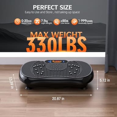 PBYRD Vibration Plate Exercise Machine, Lymphatic Drainage Machine for Weight Loss, Full Body Workout Vibrate Fitness Platform, Helps Toning Shaping Wellness Home Gyms Workout - Max User Weight 330lbs - Image 3