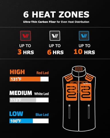 Venustas Men's Fleece Heated Vest with Battery, Lightweight Insulated Electric Vest - Image 2