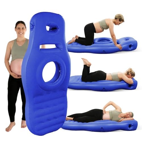 Toggloo Inflatable Full Body Pregnancy Pillow, Full Body Maternity Airbed with Belly Hole for Comfort – Best Prone Sleeping Support for Pregnant Women – Portable, Adjustable & Travel-Friendly, Blue - Image 1
