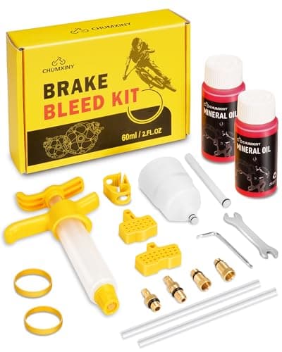 CHUMXINY Brake Bleed Kit for Tektro-TRP Hydraulic Brakes, Includes 120ml of Mineral Brake Fluid, Clear Funnel and Metal Connecto - Image 1