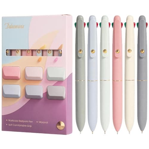 Ddaowanx Multicolor Pens, 4-in-1 Colored Ballpoint Pen 0.5mm Fine Point Smooth Writing,Nurse Accessories for Work,Gifts for Teen Girls,6-Count - Image 1