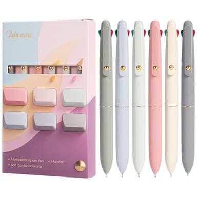 Ddaowanx Multicolor Pens, 4-in-1 Colored Ballpoint Pen 0.5mm Fine Point Smooth Writing,Nurse Accessories for Work,Gifts for Teen Girls,6-Count - Image 1