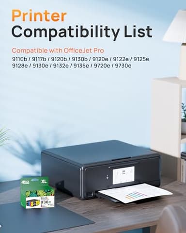 936XL 936e 936 Ink Cartridges for HP Printers Replacement for HP 936 Ink Cartridges Combo Pack Work with OfficeJet Pro 9125e 9120e 9730e 9130 9135e 9122e 9128e 9110b 9120b 9130b 9130e Copier/Scanner - Image 2