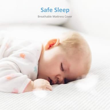 Dourxi Mini Crib Mattress, 38x24X4 Inch Dual Sided Comfort Gel Memory Foam, Breathable Premium Baby Mattress for Mini and Portable Cribs w/Removable Outer Cover - White&Blue - Image 5
