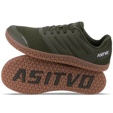 ASITVO Wide Men's Barefoot Zero Drop Sole Minimalist Width Toe Box Walking Shoes Sneakers Size 11 TPU No-Sew Upper Cross-Trainer Trail-Running Shoes Army Green 45 - Image 1