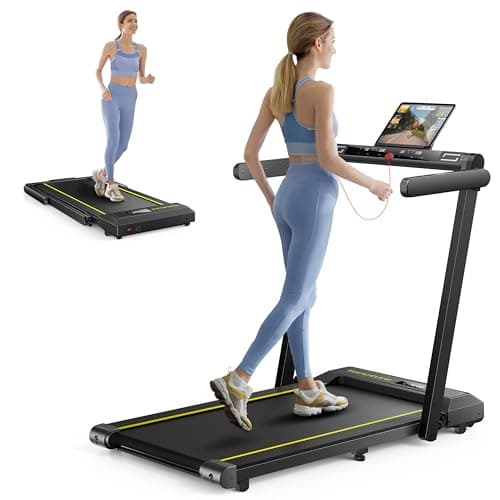TOPUTURE Walking Pad Treadmill with 12% Incline, 4 in 1 Folding Treadmill for Home/Office with Handle Bar, 2.5HP Under Desk Treadmills Portable Walking Pad with App & Bluetooth Speaker, 0.6-10MPH - Image 1