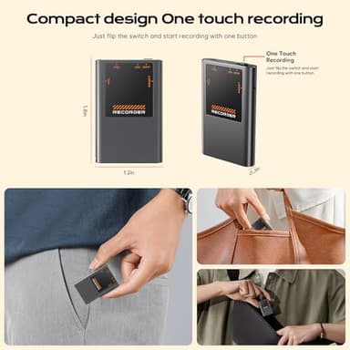 3072Kbps Voice Activated Recorder - [7000 Hours] Voice Recorder with AI Noise Cancellation, Recording Device for Lectures, Meetings, Intervie, 64GB Digital Voice Recorders with Playback - Image 4