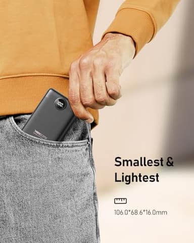VEEKTOMX Small Portable Charger, Mini Power Bank 10000mAh, PD 22.5W Fast Charging USB-C Battery Bank, Travel Essentials Dual Voltage External Portable Powerbank for iPhone/Samsung/Google Pixel, Black - Image 5
