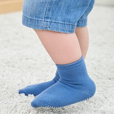 ZAPLES Baby Boys Non Slip Grip Crew Socks with Anti Skid Soles for Infants Toddlers Kids, Stripes Assort, 12-36 Months - Image 3