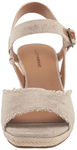 Lucky Brand womens Mindra Wedge Sandal, Natural/Platino, 7.5 Wide US - Image 2