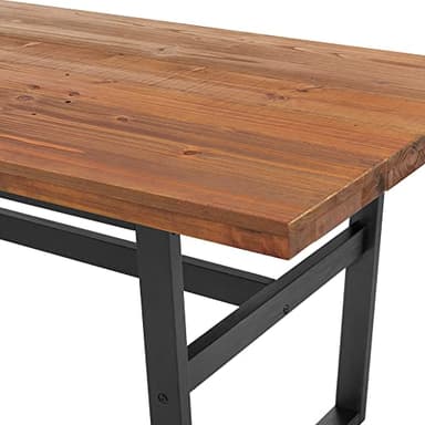 Walden Dining Table, Rustic Chestnut Finish, Urban Industrial Farmhouse Style, Cedar Top, Seats 6, Dimensions 72"W x 34"D x 30"H, Sleek Black Legs, Perfect for Family Dinners and Entertaining - Image 8