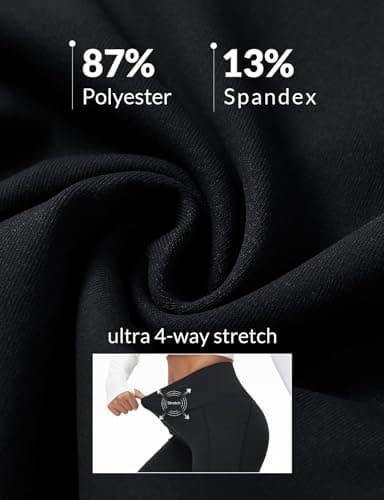 baleaf Women's Tall Flare Leggings 34" Tummy Control Crossover High Waisted Long Bootcut Yoga Pants with Pockets Work Casual Black XXL - Image 5