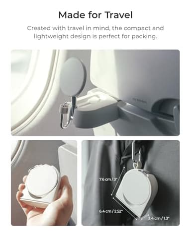 iOttie Treker Travel Essentials Magnetic Airplane Phone Holder with 360° Rotation Swivel Head and Magnetic Ring Adapter for Universal Compatibility with MagSafe, Qi2, iPhone, and Android Smartphones - Image 2