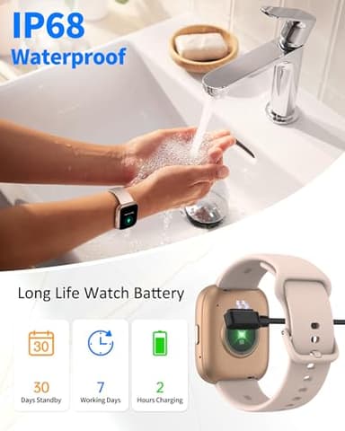 Smart Watch for Men Women, Bluetooth Calling, 1.83" HD Touch Screen Fitness Tracker, 100+ Sports Modes, DIY Dial, Sleep Steps Monitor, IP68 Waterproof, Compatible with Android & iOS - Image 7