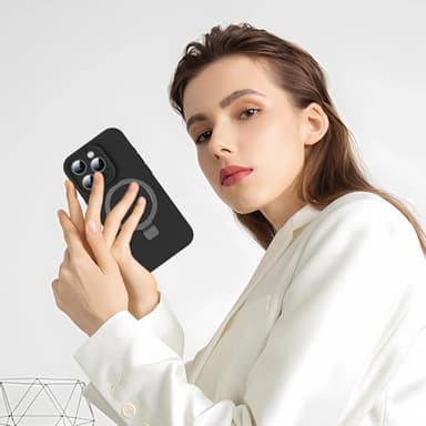 KMAMBAG Mag-Ring Designed for iPhone 16 Pro Max Case, Liquid Silicone [Moisturizing Factor] Extreme Soft Slim Phone Case with Stand [Compatible with MagSafe] for 16 Pro Max 6.9 inch Men Women, Black - Image 6