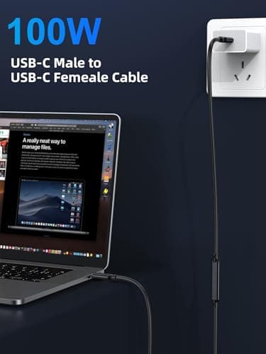 Short USB C Male to Female Extension Cable 1.6FT,Type C USB 3.1 Gen 2 10Gbps Data Transfer 100W Charging Compatible with MacBook Pro,iPad Pro,Switch,Dell XPS,Surface Go,Hub,Docking station,PSVR2 - Image 2