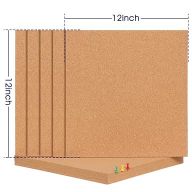 Square Cork Bulletin Board Tiles - SVOPY 8Pack Extra Thick 12x12 Inches Cork Board Tiles for Wall for Home Office Decor, Cork Sheet,School Message Board and Decorative Display Boards - Image 5