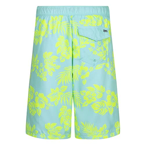 Hurley Boys' Printed Pull On Swim Trunks, Green Glow, 2T - Image 1