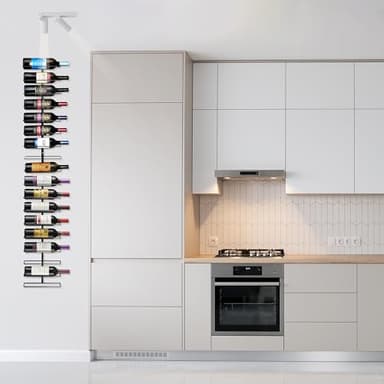 Sorbus Wall Mount Wine Rack 2-Pack – Holds 9 Bottles Each – Black Metal Wine Bottle Holders for Wall, Modern Wine Rack for Home Bar, Kitchen - Image 4