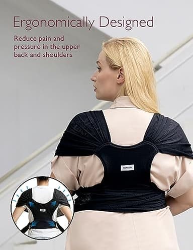 Momcozy Baby Carrier AirMesh - The Perfect Summer Sling for Newborns to Toddler 8-35 lbs - Cooling Fabric Baby Wrap, Hands Free, Lightweight and Ergonomic, Black - Image 3