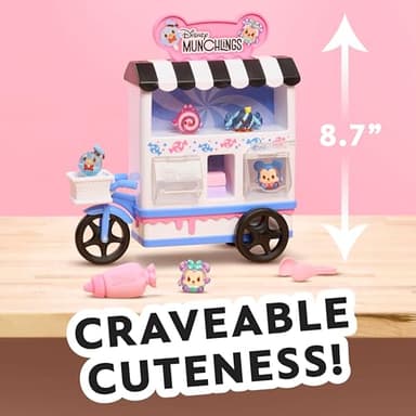 Disney Munchlings Candy Cart Playset with Lights, 13-Pieces, Color Change and Scented Figures, Kids Toys for Ages 3 Up by Just Play - Image 3