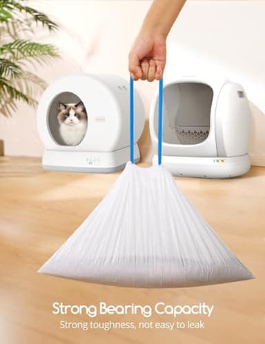 MeoWant Cat Litter Box Liners, Drawstring Receptacles Bags Thickened Waste Bag for MeoWant MW-SC01/MW-SC02 Automatic Cat Litter Box, 20pcs - Image 7