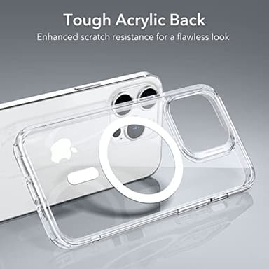 ESR for iPhone 14 Pro Max Case, Compatible with MagSafe, Shockproof Military-Grade Protection, Yellowing Resistant, Magnetic Classic Hybrid Case (HaloLock), Clear - Image 6