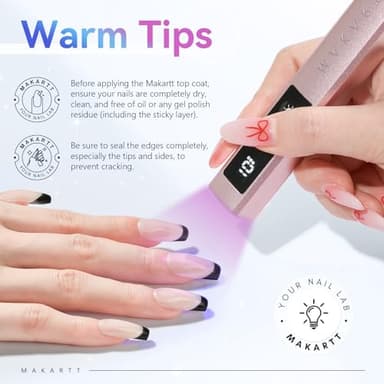 Makartt Gel Top Coat - 2 PCS No Wipe Top Coat Gel Nail Polish High Glossy Shine Finish Long Lasting, 10ML Clear Soak Off UV Nail Lamp, Salon Quality Art Design for Home Use Beauty Gift - Image 8