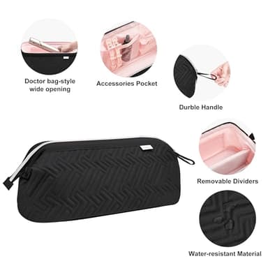 Leudes Hair Tools Travel Bag for Shark Flexstyle Carrying Case Portable Shark Hair Air Wrap Dryer Case Waterproof Dustproof Flat Curling Iron Travel Organizer (Black) - Image 5