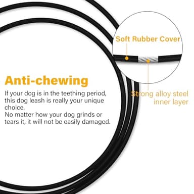 Heavy Duty Dog Leash for Small Medium Large Dogs - Chew Proof Metal Clasp & Padded Handle, Reflective Training Leash Outdoor Walking, Anti-Pull Control (4 FT) - Image 4