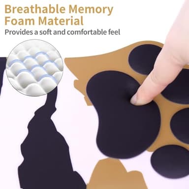 L-SPOUTTO Ergonomic Mouse Pad with Wrist Rest,Cute Cat Paw Mousepad Wrist Support,Comfortable Massage Design Computer Pain Relief Mouse Pad with Non-Slip PU Base for Desk Laptop Gaming,Tortoiseshell - Image 3