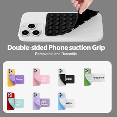2 Pack Silicone Sticky Grip Holder for Cellphone, Silicone Suction Cup Phone Case Mount Double Sided, Hands-Free Phone Accessories Strong Grip Holder for Selfie and Video (Black) - Image 6