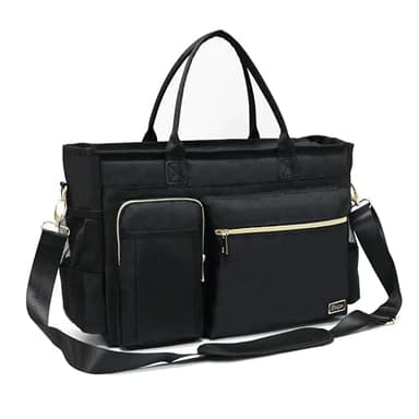 Rabjen Nurse Tote Bag for Work with Padded 15.6” Laptop Sleeve, Medical Supplies Shoulder Bag for Home Health Care - Image 1