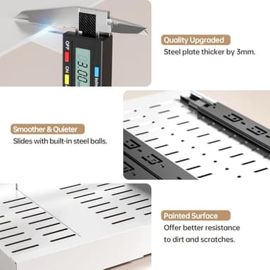 Delamu Pull Out Cabinet Organizer, 16" Deep Expandable (11.8"-19.7") Pull Out Drawers for Cabinets, Slide Out Drawers for Kitchen Cabinets, Bathroom Cabinet Organizer, Pantry, Under Sink Storage - Image 8