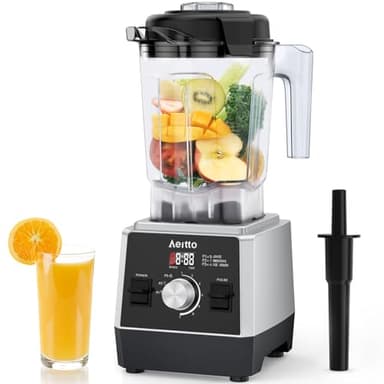 Aeitto Blenders for Kitchen with 68Oz. Large Capacity, 1800W Max Power Smoothie blender, 3 Preset Programs & 7 Speeds, Professional Countertop Blender for Smoothies, Frozen Drinks, Generation1 Black - Image 1